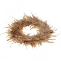 Artikel Verenkrans roze, roodbruin Ø16cm Echte veren lentedecoratie