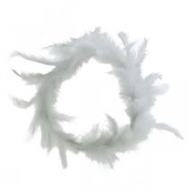 Veer Krans Wit Ø20cm Deco Krans Lente Echte Veren 3st