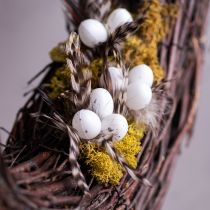 Artikel Decoratieve stokjes met veren, gemaakt van natuurlijke veren, paasdecoratie voor elegante arrangementen, 37 cm, 12 stuks