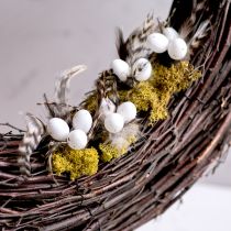 Artikel Decoratieve stokjes met veren, gemaakt van natuurlijke veren, paasdecoratie voor elegante arrangementen, 37 cm, 12 stuks