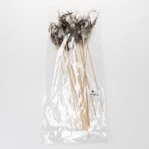 Artikel Decoratieve stokjes met veren, gemaakt van natuurlijke veren, paasdecoratie voor elegante arrangementen, 37 cm, 12 stuks