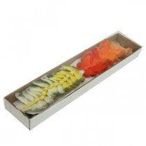 Artikel Veren vlinder op draad 5cm oranje, geel 24 st