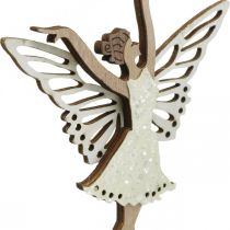 Flower plug fairy, spring, dancing elf, plant plug nature, zilver, wit 6st