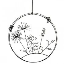 Raamdecoratie lente, hangdecoratie metaal bloemen Ø20,5cm 2st