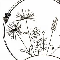 Raamdecoratie lente, hangdecoratie metaal bloemen Ø20,5cm 2st