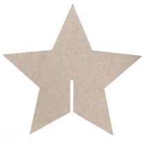 Artikel Vilten decoratieve ster om kerstdecoratie neer te zetten vilt beige H62cm