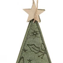 Artikel Vilten kerstbomen voor het ophangen van kerstboomversieringen groen 18cm 8 st