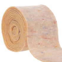 Artikel Viltband, tweekleurige pannenlap van wolvilt, oranje/meerkleurig, 15 cm x 5 m