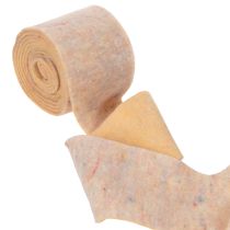 Artikel Viltband, tweekleurige pannenlap van wolvilt, oranje/meerkleurig, 15 cm x 5 m