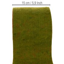 Artikel Wolviltband als tweekleurige potband voor bloemstukken, groen/rood, 15 cm x 5 m