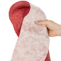 Artikel Viltlint, 100% wol, tweekleurig, als pannenlap, viltlint wit/rood, 15 cm x 5 m