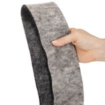 Artikel Viltband, potband, 100% wol, grijs/zwart, 7,5 cm breed, 5 m lang
