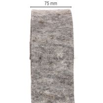 Artikel Viltband, potband, 100% wol, grijs/zwart, 7,5 cm breed, 5 m lang