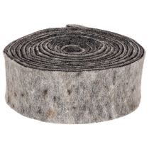 Artikel Viltband, potband, 100% wol, grijs/zwart, 7,5 cm breed, 5 m lang