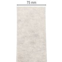 Artikel Tweekleurig vilten lint, wit/grijs, gemaakt van 100% wol, 7,5 cm breed, 5 m lang