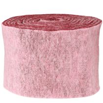 Artikel Vilten lint decoratief lint roze bessenwolvilt tweekleurig 15cm 5m