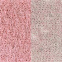 Artikel Vilten lint, potlint tweekleurig oudroze/grijs 15cm 5m