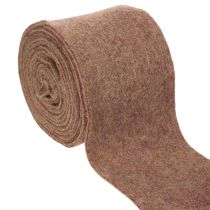 Artikel Tweekleurig viltband van wolvilt, 100% wol, paars/bruin, 15 cm x 5 m