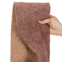 Artikel Tweekleurig viltband van wolvilt, 100% wol, paars/bruin, 15 cm x 5 m