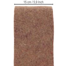 Artikel Tweekleurig viltband van wolvilt, 100% wol, paars/bruin, 15 cm x 5 m