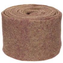 Artikel Tweekleurig viltband van wolvilt, 100% wol, paars/bruin, 15 cm x 5 m