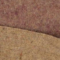 Artikel Tweekleurig viltband van wolvilt, 100% wol, paars/bruin, 15 cm x 5 m