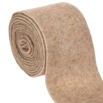 Artikel Wolviltlint, tweekleurig, per meter verkrijgbaar voor creatieve projecten, bruin/wit, 15 cm x 5 m