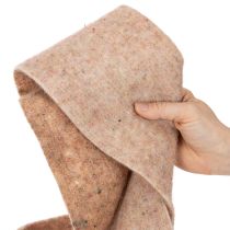 Artikel Wolviltlint, tweekleurig, per meter verkrijgbaar voor creatieve projecten, bruin/wit, 15 cm x 5 m