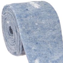 Artikel Vilten lint wollint decoratiestof blauwe veren wolvilt 15cm 5m