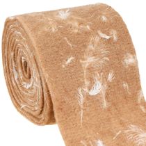 Artikel Vilten lint wollen lint decoratiestof bruine veren wolvilt 15cm 5m