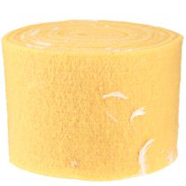 Artikel Vilten lint wollint decoratiestof gele veren wolvilt 15cm 5m
