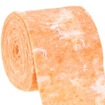 Artikel Vilten lint wollint decoratiestof oranje veren wolvilt 15cm 5m