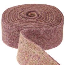 Artikel Vilten lint wollint decoratiestof wijnrood beige 7,5cm 5m