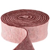 Artikel Viltlint tweekleurig potlint wolviltlint rozerood 7,5cm 5m