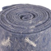 Artikel Vilten lint wollint decoratiestof blauwe veren wolvilt 15cm 5m