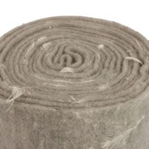 Vilten lint wollint decoratiestof grijze veren wolvilt 15cm 5m