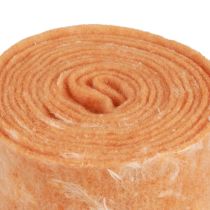 Artikel Vilten lint wollint decoratiestof oranje veren wolvilt 15cm 5m