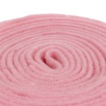 Vilten lint 7.5cm x 5m roze