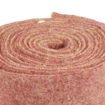 Artikel Vilten lint wollint decoratiestof wijnrood beige 7,5cm 5m