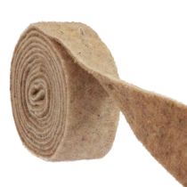 Artikel Vilten lint wollint decoratiestof bruin beige wolvilt 7,5cm 5m
