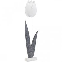 Vilt bloem vilt deco bloem tulp wit H68cm