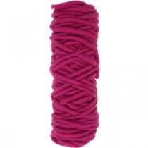 Vilten koord draad wol koord roze 20m