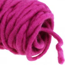 Vilten koord draad wol koord roze 20m