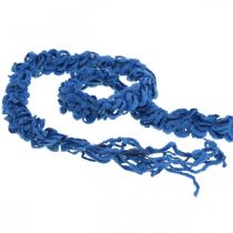 Viltkoord fleece Mirabell geringd blauw 35m
