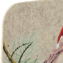 Artikel Viltmat tafelmat robin grijs vilt 40×30cm 4 stuks