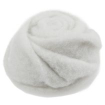 Vilt roos wit Ø8cm H4cm 6st