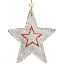 Artikel Vilten sterren voor het ophangen van sterren kerstboomversiering beige 13cm 6 st