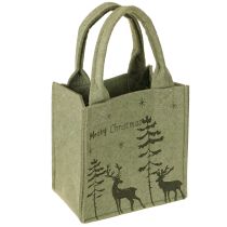 Artikel Vilttas Merry Christmas klein met hengsels Groen 15×10cm