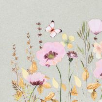 Artikel Vilten tas met bloemenmotief, ideaal om te versieren met kunstbloemen en als cadeautje, 38 cm