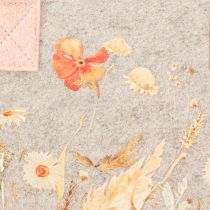 Artikel Vilttas met bloemenmotief – Duurzame cadeau- en boodschappentas in grijs en roze 26cm 2st